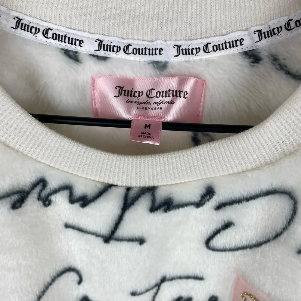 JUICY COUTURE Luxe Plush Crop Sleepwear Top size M - Picture 3 of 5